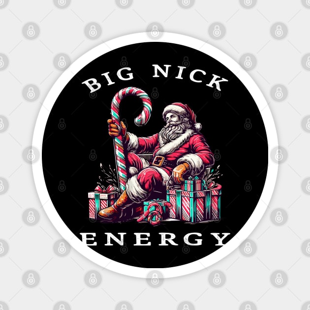 Big Nick Energy Funny Santa Christmas Magnet by rhazi mode plagget